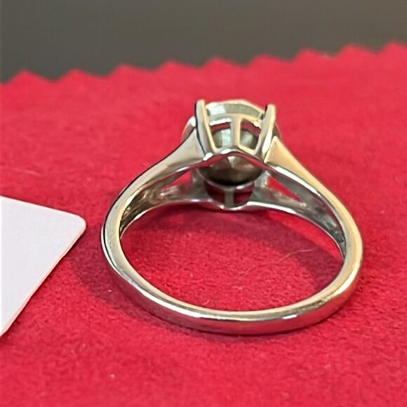 Swarovski Premium Austrian Crystal Solitaire Ring In Platinum/ Sterling - Picture 9 of 13